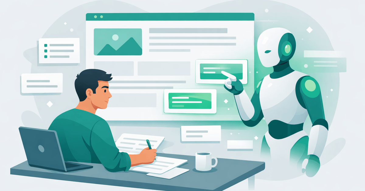 Writer creating a citation-ready webpage with AI assistant highlighting extractable answers for how to get cited by ChatGPT