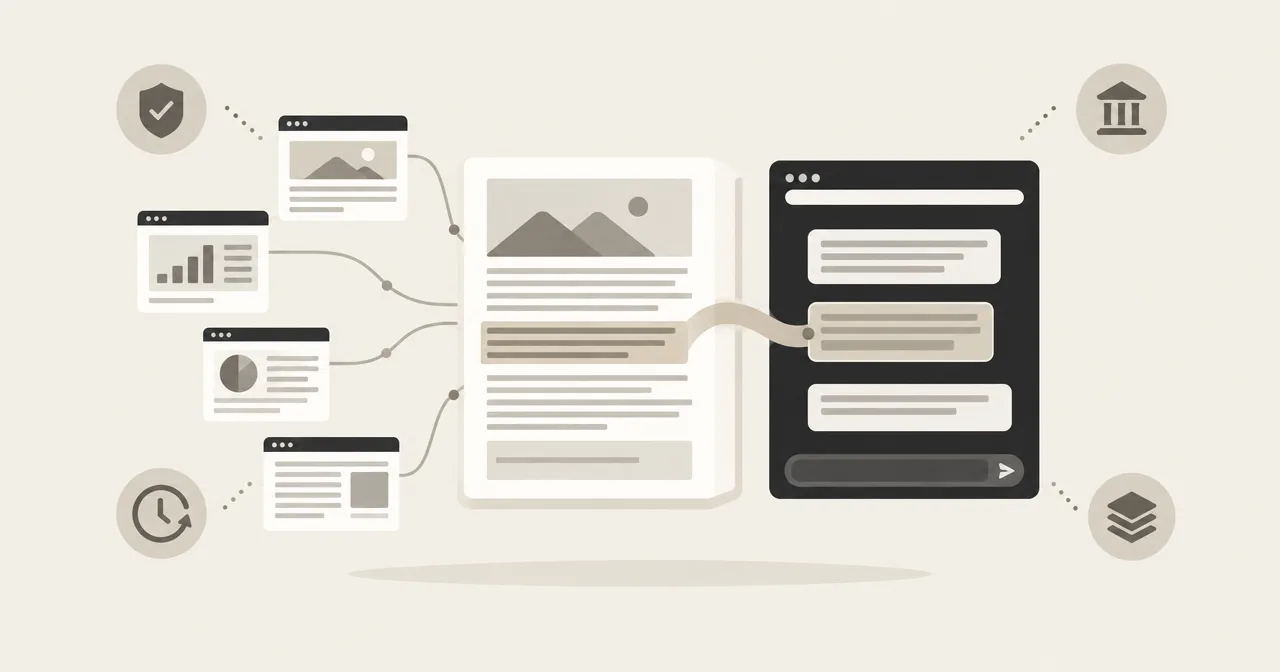 Editorial page bridging trusted sources to a ChatGPT citation